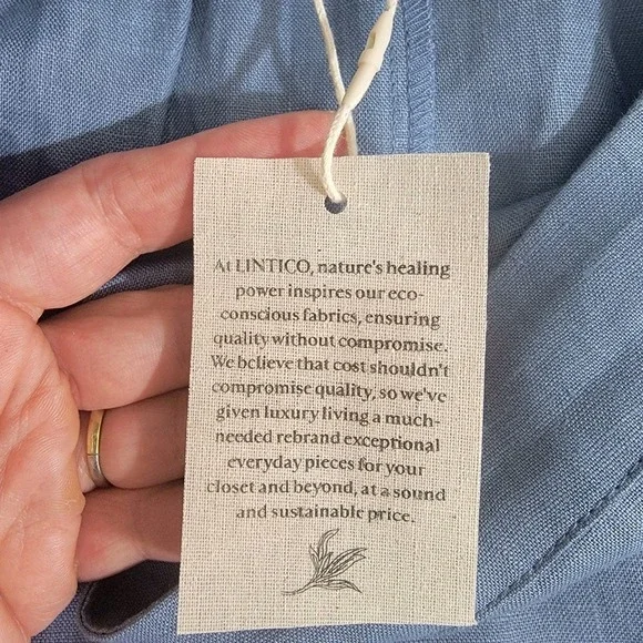 Lintico NWT Linen Relaxed Midi Skirt Marina Elastic Waist Cargo Pockets Size S - Picture 4 of 13